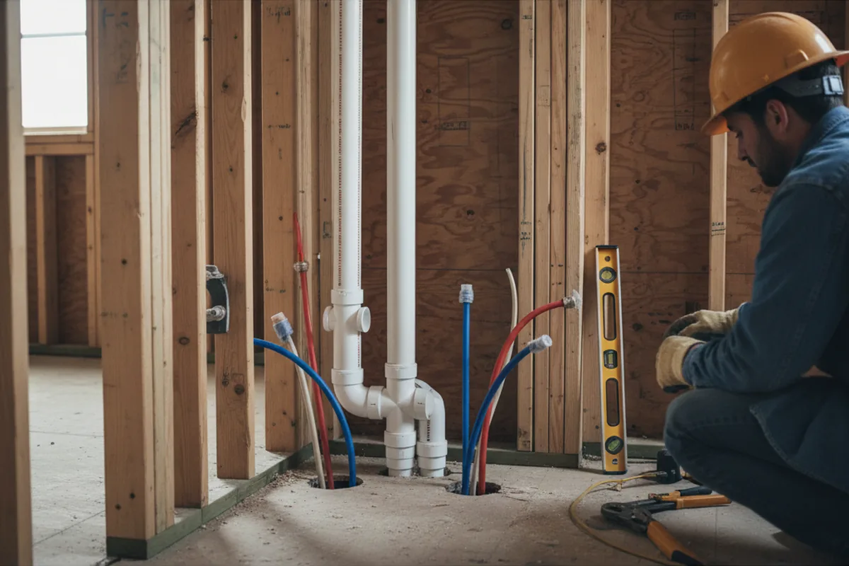 Drain and supply rough-in during Garbage Disposal Repair in Corona